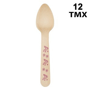 Lingurite din Lemn de Petrecere Roz Unicorn 11cm - 12buc