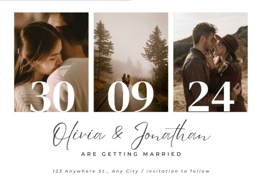 Magneti Save The Date, 7.5 x 10 cm, personalizat cu poza si text, model 1