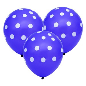 Baloane de Petrecere Albastre cu Buline 23cm - 20buc