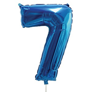 Balon Petrecere din Folie Bleu Metalizat Nr.7 - 60cm