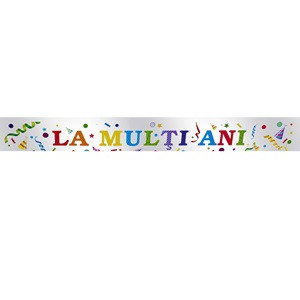 Banner de Perete ”La Multi Ani” Metalizat 11x266cm