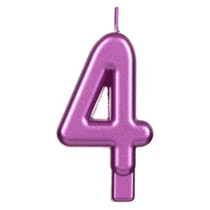Lumanare Zi de Nastere Fucsia Metalizat Nr.4