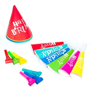 Set Party Happy Birthday Colorat - 18buc