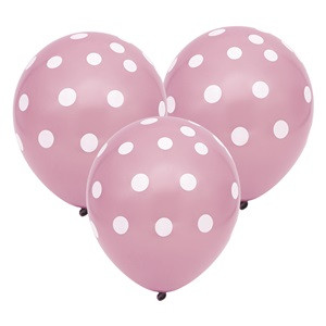 Baloane de Petrecere Roz cu Buline 23cm - 20buc
