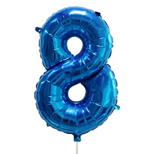 Balon Petrecere din Folie Bleu Metalizat Nr.8 - 61cm
