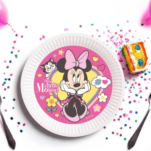 Farfurii din Carton 23 cm, model Minnie Mouse, 10 bucati