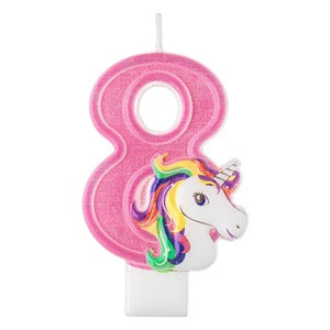 Lumanare Aniversara Roz Unicorn Nr.8