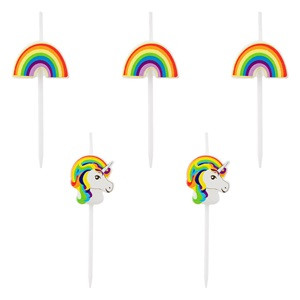 Lumanari Zi de Nastere Unicorn Rainbow 4cm - 5buc
