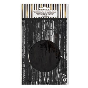 Perdea Decorativa de Petrecere Neagra Franjuri din Folie 1x2m