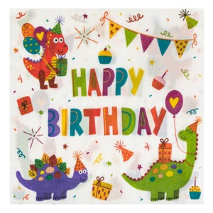Servetele de Petrecere Dinozauri Happy Birthday 33x33cm - 12buc