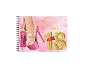 Set Album foto / GuestBook pentru aniversare sau majorat 18 ani, model 13, personalizabil, A4 landscape, pix si dubluadeziv inclus, 3 piese - Img 1