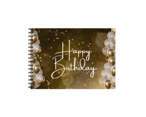 Set Album foto / GuestBook pentru aniversare sau majorat, model 11, personalizabil, A4 landscape, pix si dubluadeziv inclus, 3 piese - Img 1