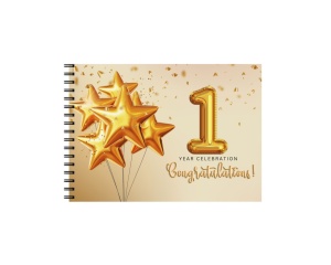 Set Album foto / GuestBook pentru aniversare sau majorat, model 10, personalizabil, A4 landscape, pix si dubluadeziv inclus, 3 piese - Img 1