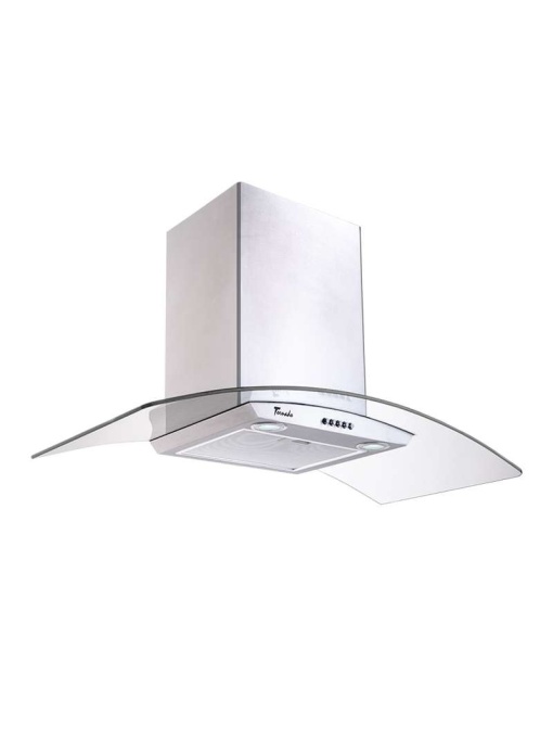 Hota tip Cupola Tornado Eva 1200 (90) LED, 1 motor Turbo, latime 90 cm, 3 viteze, absorbtie 1200 m3/ora, filtru anti-grasimi aluminiu 5 straturi, Inox