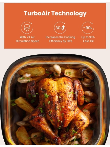 Friteuza cu aer cald XL Royalty Line ® AF-5605D 3,5 Litri1200W - Negru - Img 4