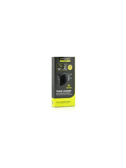 Incarcator retea cu doua porturi USB putere 10W FONEX USBTC2AB