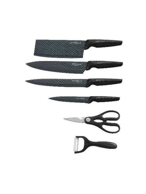 Set de cutite de bucătărie 6 piese / negru/argintiu Royalty Line RL-DC5E
