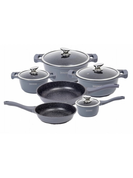Set vase de gatit inductie,gaz,erlectric,Royalty Line 10 piese, silver RL-BS1010M S - Img 2