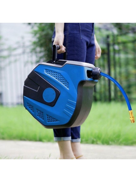 Tambur furtun de grădină - Ø 11 mm Sistem automat de bobină Schwarzmann - 15 M + 1,5 M - Img 7