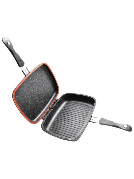 Tigaie Grill Dublă Royalty Line 32 cm Gri – Înveliș Marmorat - Img 2