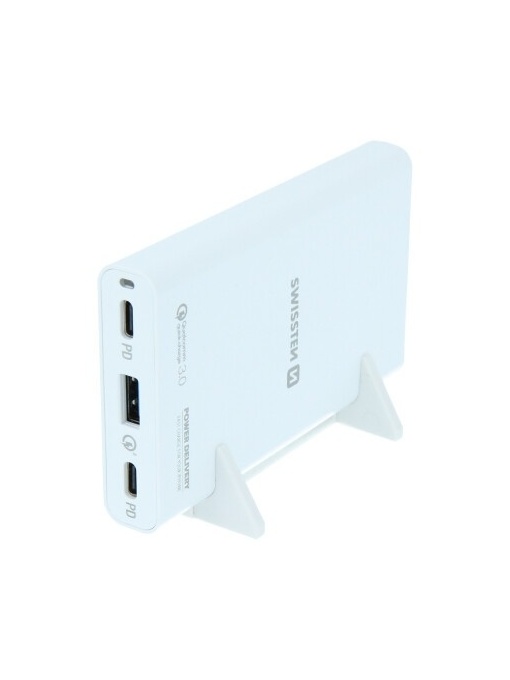 Incarcator retea 2XTypeC PD si 1XUSB-A,QC,60W, SWISSTEN 2201334