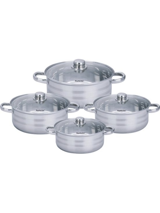 Set 4 cratite inox cu capac Royalty Line RL-SP7 24/26/28/30 cm
