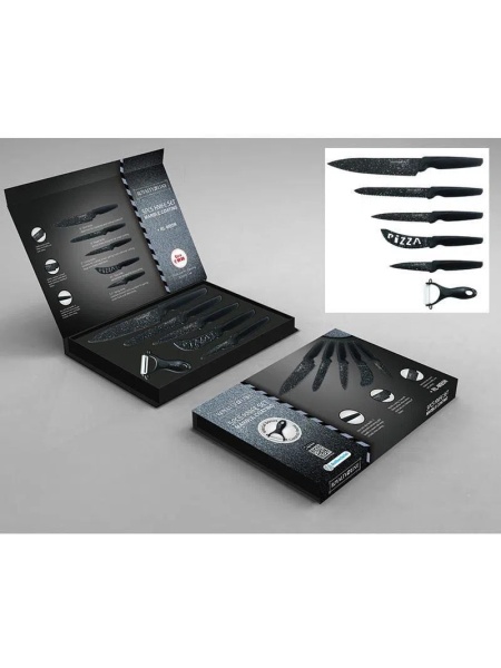Set cutite 5 piese Royalty Line RL-MB5N, Acoperire marmura,cutie inchidere. - Img 2
