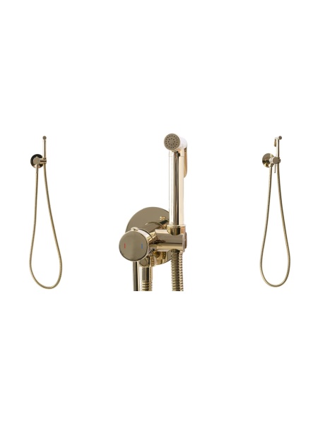 Sistem Duș Igienic pentru Bideu Rea Lungo Loop Gold – Set Complet Încastrat - Img 3