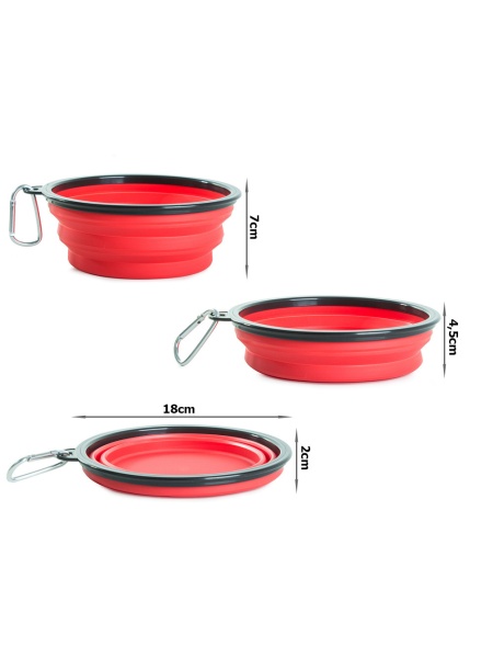 Bol pentru caini din silicon pliabil pentru calatorie 0,8 L - Img 2