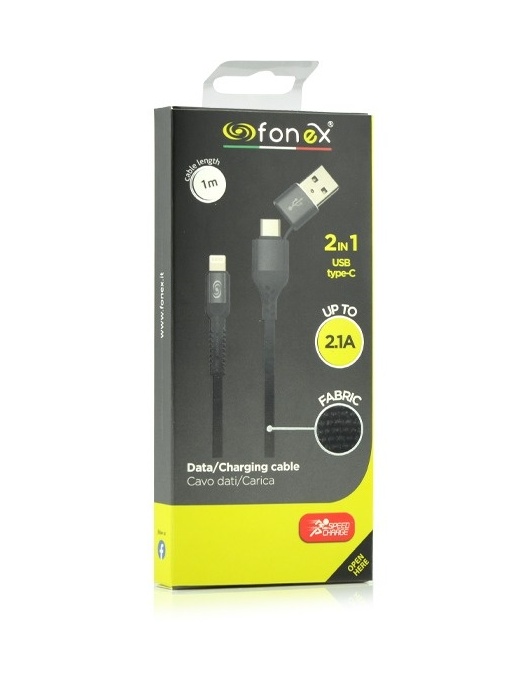 Cablu de date 2 in 1 USB/TypeC la Lightning FONEX USBTLB