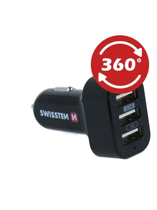 Incarcator auto cu 3XUSB-A SWISSTEN