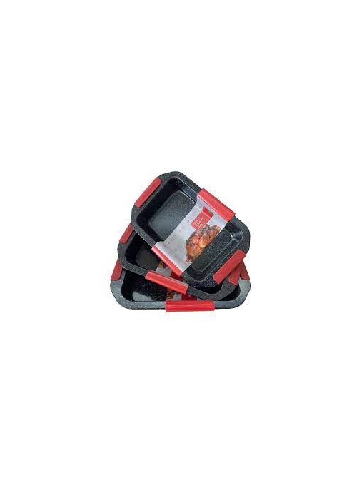 Set 3 tavi de copt Royalty Line, Granit 35 x 23 x 6,0, Negru RL-MM3