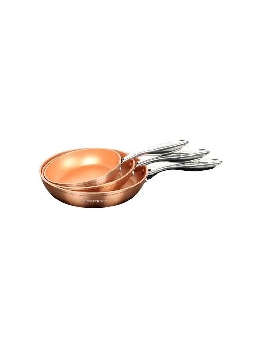 Set 3 tigai cu invelis de marmura Royalty Line, cooper deschis RL-FM3F