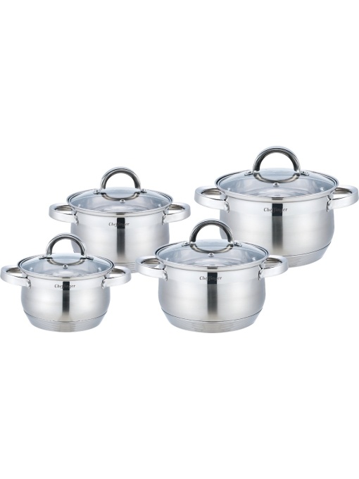 Set 4 Oale cu capace otel inoxidabil Cheffinger CF-SS8