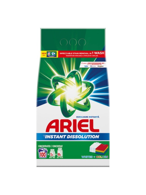 ARIEL White&Color, detergent automat de rufe, pudra, 7.5 kg