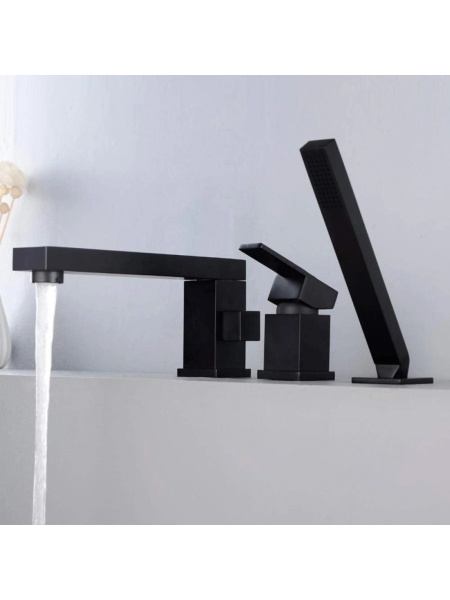 Baterie pentru Cadă Rea Glen Negru Black – Set 3 Piese cu Montaj pe Margine - Img 5