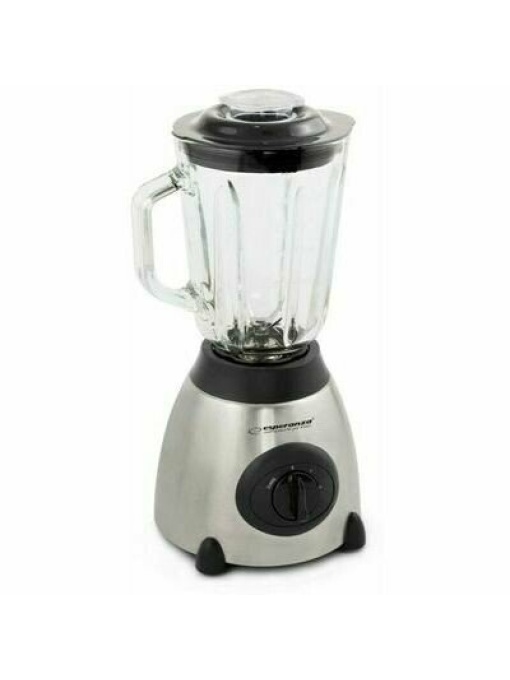 Blender Esperanza Lame Otel, 2 Trepte Viteza, Functie Turbo, 500W, 1,5L, Argintiu