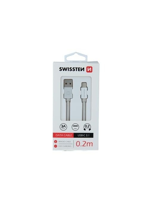 Cablu alimentare si date USB-A la TypeC,3A,0,2m SWISSTEN
