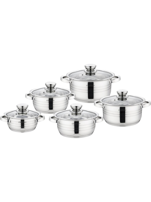 Set 5 Oale cu capace din otel inoxidabil Cheffinger CF-SS10