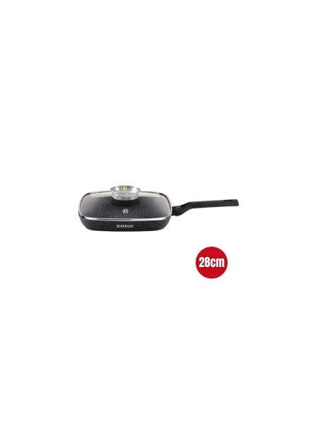 Tigaie grill marmorata cu capac, 28 cm Herzog HR-2613 - Img 2