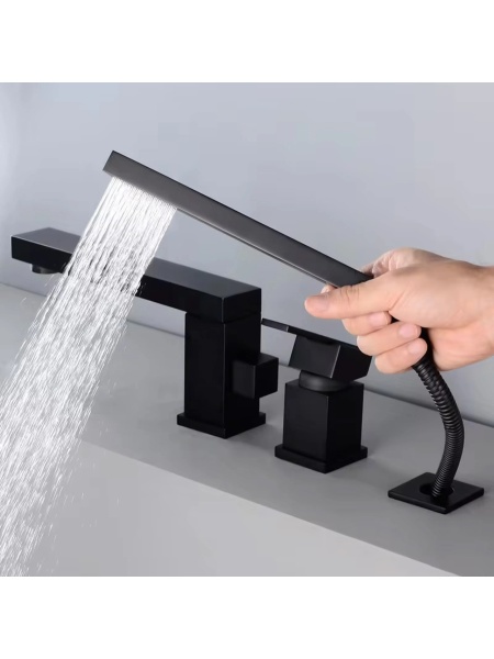 Baterie pentru Cadă Rea Glen Negru Black – Set 3 Piese cu Montaj pe Margine - Img 3