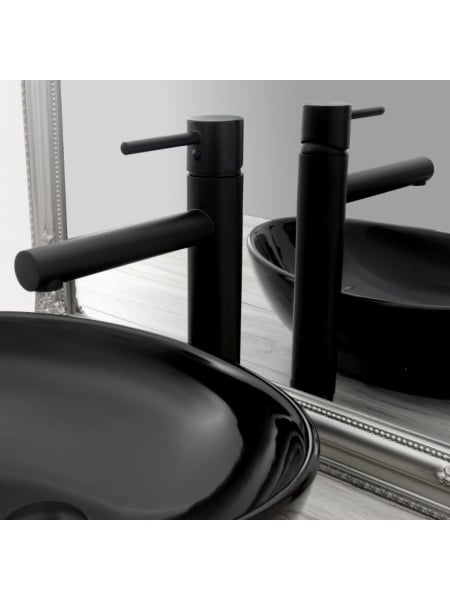 Baterie pentru Lavoar Rea Tess High Black – Negru Mat, Montaj pe Blat - Img 2