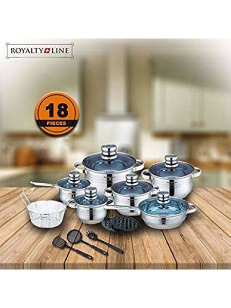 Set vase gatit 16 piese Royalty Line RL 1801B,18 piese, otel inoxidabil, inductie - Img 3