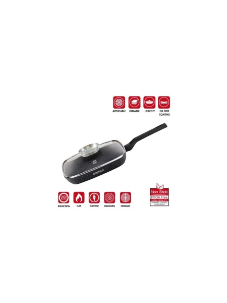 Tigaie grill marmorata cu capac, 28 cm Herzog HR-2613 - Img 3
