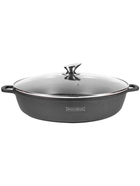 Cratiță Marmorată cu Capac Royalty Line 36cm 7L Aluminiu - Img 5