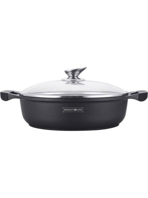 Cratita marmorata joasa cu capac 30 cm 4,8L RL-BR30ML Royalty Line