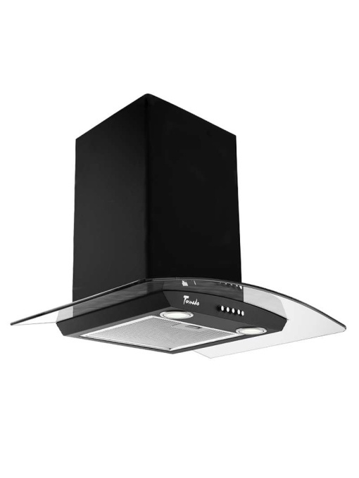 Hota tip Cupola Tornado Eva 1200 (60) LED, 1 motor Turbo, latime 60 cm, 3 viteze, absorbtie 1200 m3/ora, filtru anti-grasimi aluminiu 5 straturi, Negru