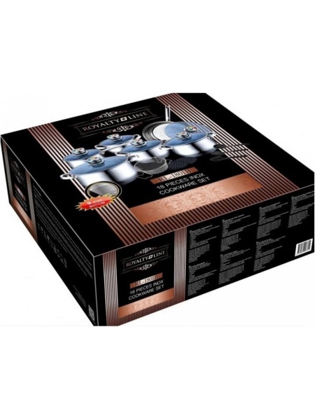 Set vase gatit 18 piese , otel inoxidabil, Royalty Line RL 1801B - Img 3