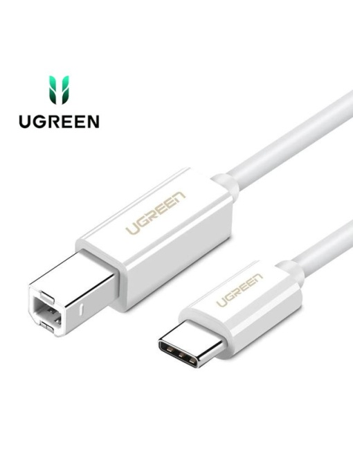 Cablu pt. imprimanta Type-C (T) la Type-B (T), 1.5m, alb UGREEN 40417