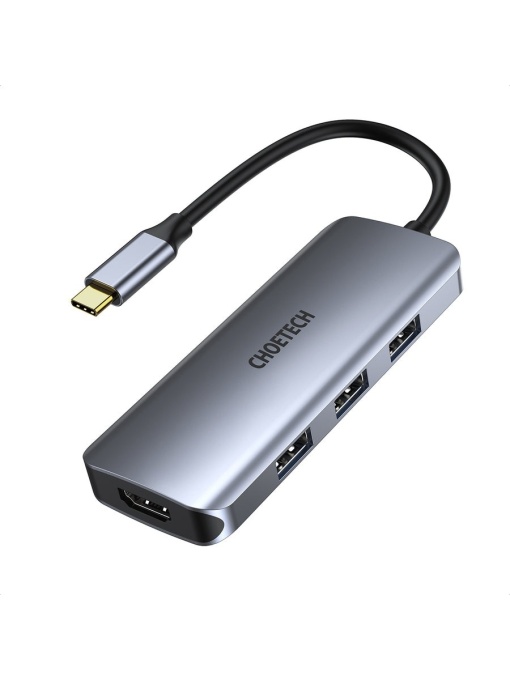 HUB multiport 7in1, USB-C la 3xUSB 3.0,HDMI 4K,PD 100W,1xSD/microSD CHOETECH